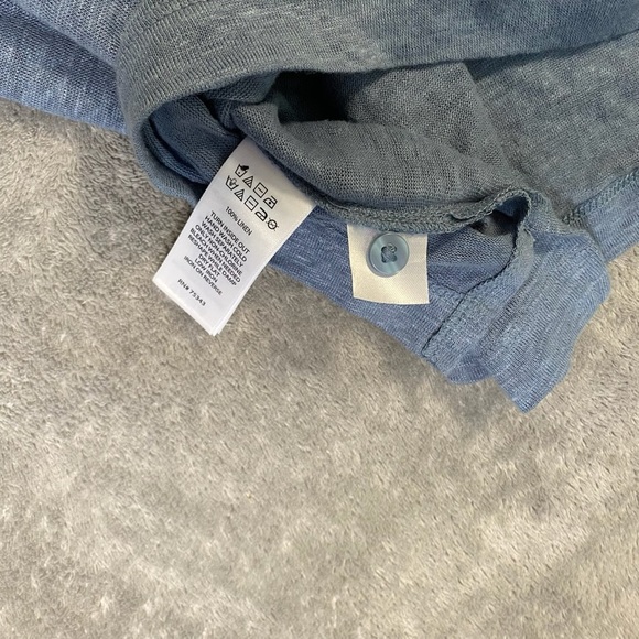 Christian Lacroix 100% Linen Men’s Short Sleeve Button Up Size XL Blue - Picture 4 of 6